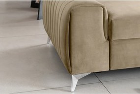 Canapea maro deschis extensibilă cu tapițerie din catifea 261 cm Laurence – ELTAP