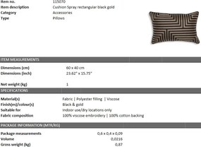 Perna decorativa LUX Spray 60x40cm, negru/ auriu 115070 HZ