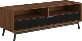 Comodă TV stejar masiv Madison și Sticlă, 160 × 50 × 54 cm