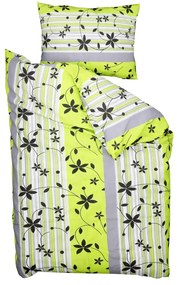Lenjerie de pat bumbac Liana verde Dimensiune lenjerie de pat: 70 x 90 cm | 140 x 200 cm