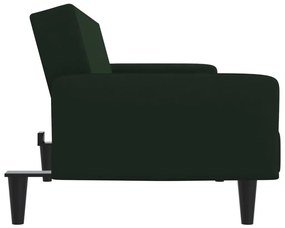 Canapea extensibila cu 2 locuri, verde inchis, catifea Morkegronn, Fara scaunel pentru picioare Fara scaunel pentru picioare