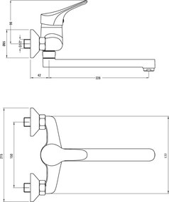 Joko Baterie pentru bucătărie, montare pe perete Finisaj: Crom BOJ_080M