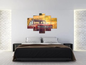 Tablou cu mașină în câmp (150x105 cm)