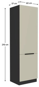Dulap de bucătărie pentru alimente Arikona 60 DK 210 2F (cashmir + negru . 1097065