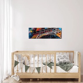 Tablou - Pictură a Turnului Eiffel II. (cu ceas) (90x30 cm)