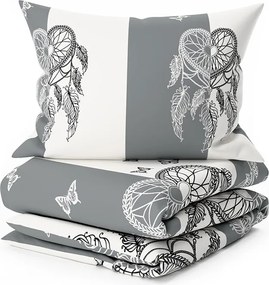 Lenjerie de pat din bumbac TIRSO POLY gri-alb Dimensiune lenjerie de pat: 70 x 90 cm | 140 x 200 cm