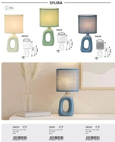 Lampa de masa ceramica alba abajur alb Sylira