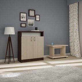 Comoda haaus Atena, 2 Usi, Wenge/Stejar Ferrara, 80 x 35 x 100 cm
