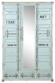 Dulap turcoaz, din metal, stil industrial, Cargo