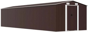 vidaXL Șopron de grădină, maro, 257x990x181 cm, oțel galvanizat