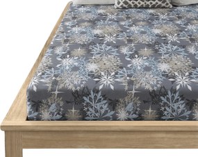 Cearsaf din microfibra SNOWFLAKE modrosede 180x200 cm