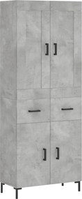 vidaXL Dulap înalt, gri beton, 69,5x34x180, lemn compozit
