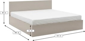 Pat SOFIA 160 x 200 cm, casmir bej Saltele: Cu saltele Coco Maxi 20 cm, Somiera pat: Cu lamele curbate