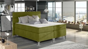 Pat tapitat boxspring, cu spatiu pentru depozitare, 180X200 cm, Amadeo 2, Eltap (Culoare: Verde deschis)