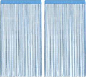 vidaXL Perdele șir 2 buc Albastru deschis 100x250 cm