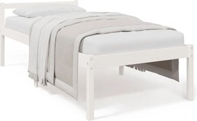 vidaXL Pat pentru seniori, alb, 90x200 cm, lemn masiv de pin