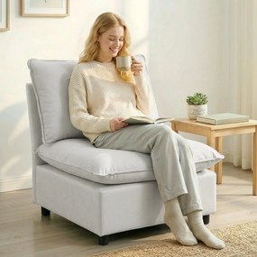 HOMCOM Scaun accent, scaun Leathaire modern cu șezut lat și adânc, pernițe groase, montaj ușor, gri | Aosom Romania