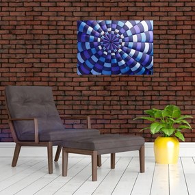 Tablou pe sticlă cu structura balonului zburător (70x50 cm)