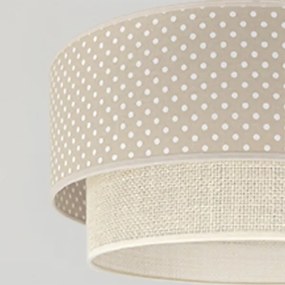Brilagi-LED Lustră cu cablu BOHO BOBO, 1x E27/60W/230V, Ø 40 cm, cu buline, bej/crem