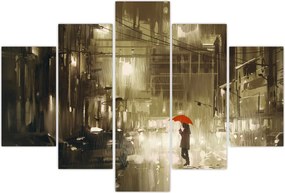 Tablou - Femeie într-o noapte ploioasă (150x105 cm)