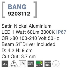 Spot LED incastrabil ambiental de exterior IP67 BANG NVL-9203112