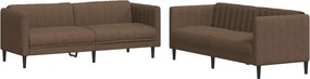 vidaXL Set de canapele, 2 piese, maro, textil