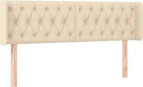vidaXL Tăblie de pat cu aripioare crem 147x16x78/88 cm textil