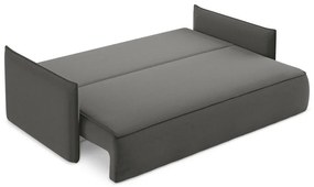Canapea gri închis extensibilă/cu spațiu de depozitare cu tapițerie din catifea 225 cm Hula – Makamii