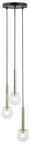 Lustră pe cablu DAISY 3xG9/12W/230V d. 27 cm auriu/negru/transparent