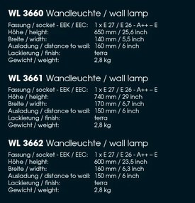 Aplica lumina ambientala design scoarta de copac din aluminiu turnat WL 3660, 65cm
