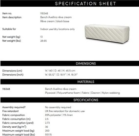 Bancheta design LUX Avellino, Reve cream