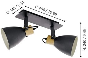 Eglo 901175 - Spot COSWARTH, 2 x soclu E27, 40 W, 230 V