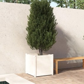 Jardiniera de gradina, alb, 60x60x60 cm, lemn masiv de pin 1, Alb