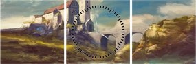 Tablou - Castelul medieval (cu ceas) (90x30 cm)