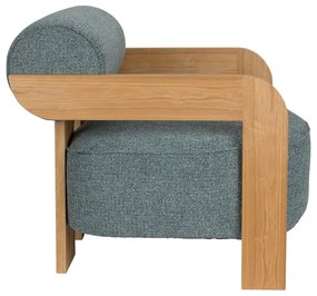 Fotoliu albastru prăfuit cu tapițerie din țesătură bouclé Oolong – Zuiver