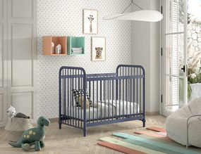 Pătuț Bebeluși BRONXX, Albastru Denim, 60 x 120 cm (Metal) – BRONXX – Vipack