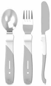 Twistshake Set de tacâmuri din oțel inoxidabil 12+m, alb