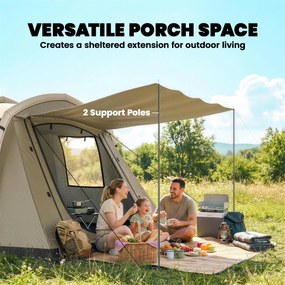 Outsunny Cort gonflabil 5-6 persoane Montare rapidă Cort outdoor pentru camping cu pompă Ferestre din plasă țăruși Prelată frontală | Aosom Romania