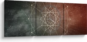 Tablou - Dodecagrama cosmică (cu ceas) (90x30 cm)