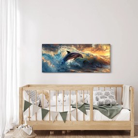 Tablou - Delfin, ilustrații (120x50 cm)
