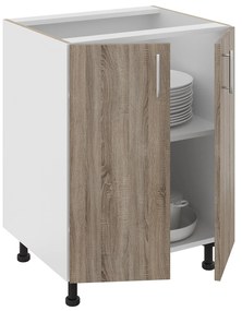 Corp Baza Karo, 2 Usi, Stejar Sonoma Inchis/Alb, 60 x 50 x 80 cm