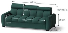 Set 2 canapele si 1 fotoliu verde olive Gomez