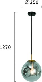 Pendul cu cablu OSCAR 1xE27/40W/230V negru fumuriu