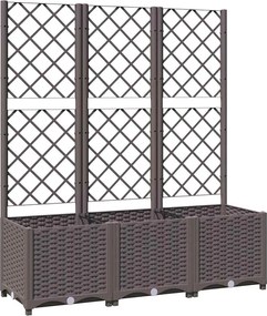 vidaXL Jardinieră de grădină cu spalier, maro, 120x40x136 cm, PP