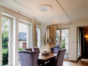 Lustra dimabila cu 9 pendule LED design modern Varas crom/alb SV-373261
