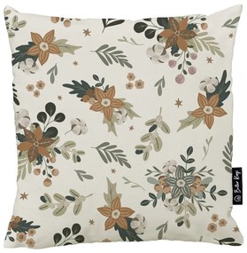 Față de pernă 45x45 cm cu model de Crăciun Festive Flowers – Butter Kings