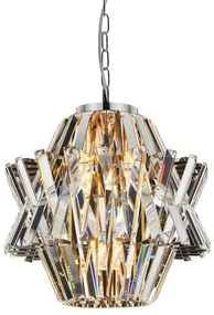 Lustră de cristal pe lanț CROWN 4xE14/40W/230V crom