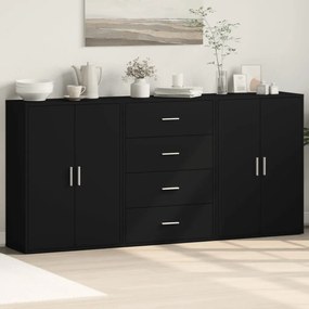 vidaXL Dulapuri, 3 buc., negru, 60x31x84 cm, lemn prelucrat