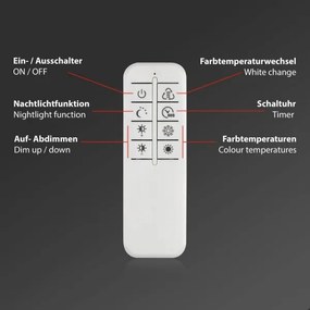 Plafonieră LED dimabilă Briloner 3641-017 FRAME LED/30W/230V 2700-6500K + telecomandă