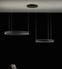 Lustra LED circulara cu 2 inele 80/60cm CRISEIDE, alb, negru sau auriu